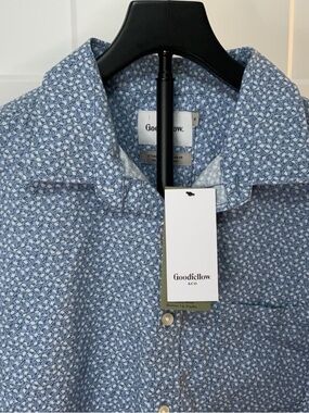Goodfellow & Co Light Blue Micro Floral Button-Down Shirt #91 C1